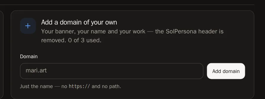 Screenshot of Add your domain