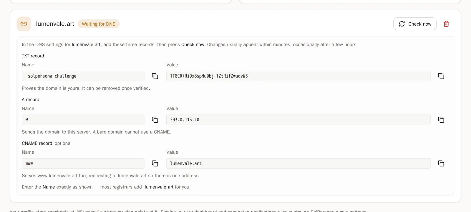 Screenshot of Press Check now