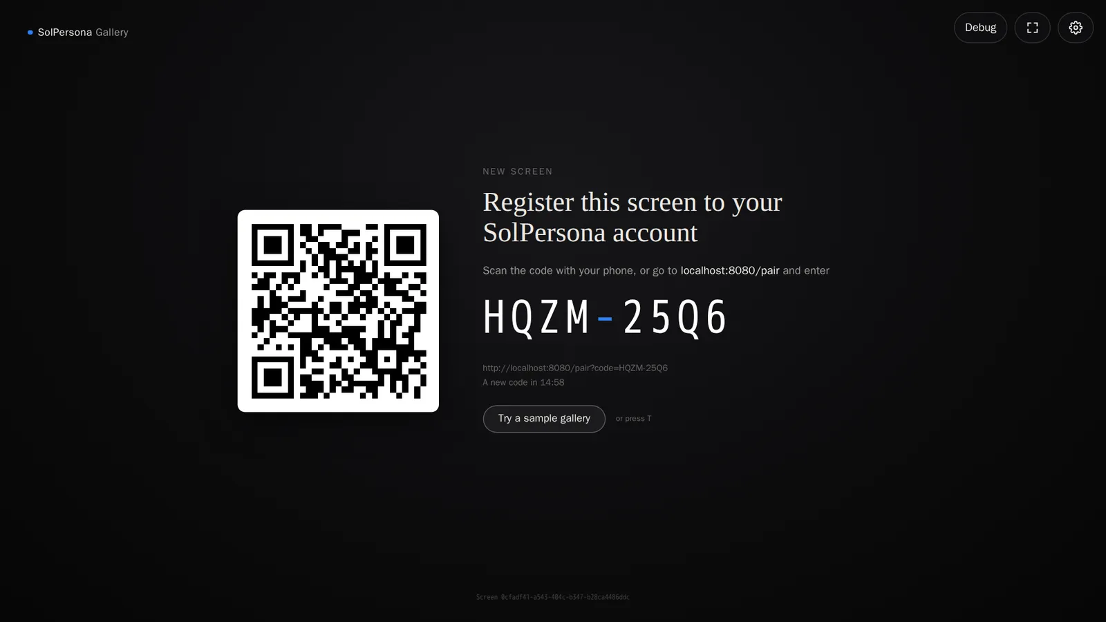 Screenshot of Open the web player