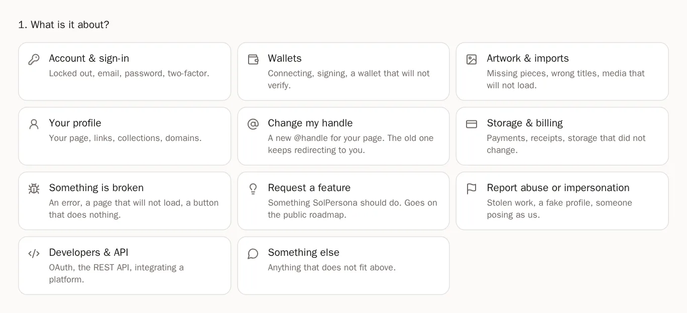 Screenshot of Choose the topic