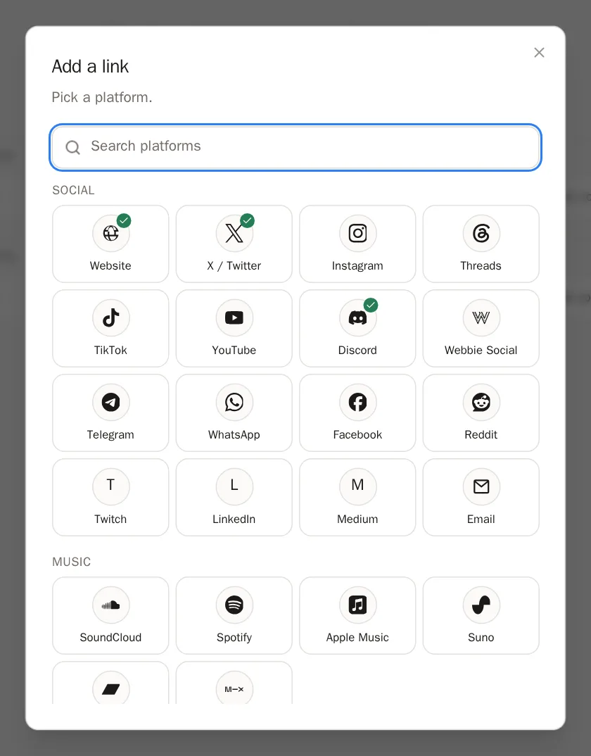 Screenshot of Pick the platform