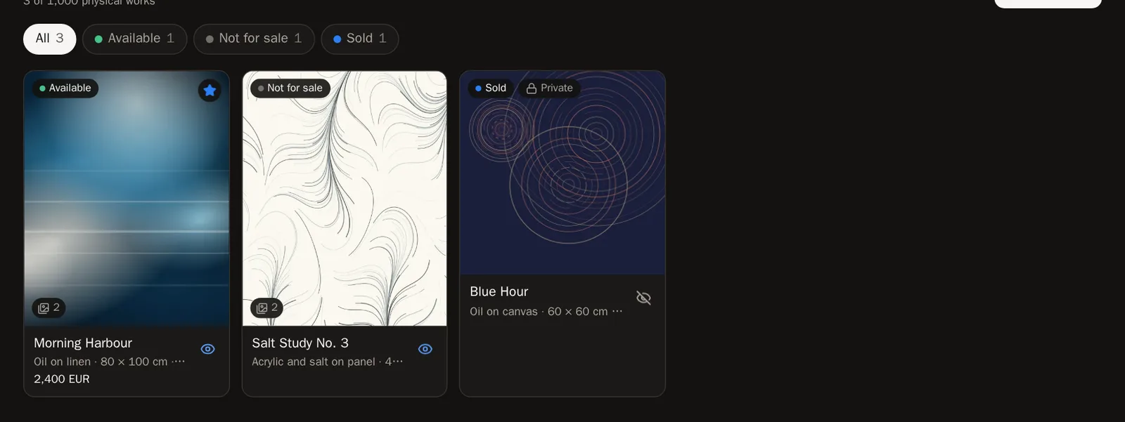 Screenshot of Filter and search