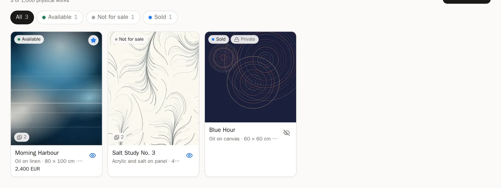 Screenshot of Filter and search
